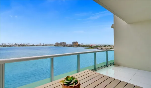 First Floor East Balcony View of Biscayne Bay and Miami Beach to Sunny Isles