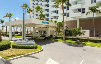 View from balcony to beach