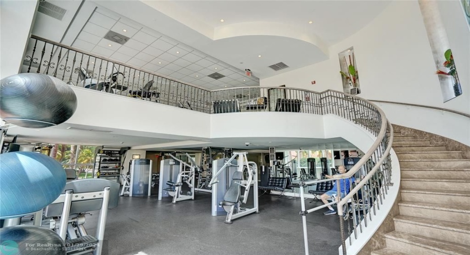 Fully equipped two story gym & fitness area