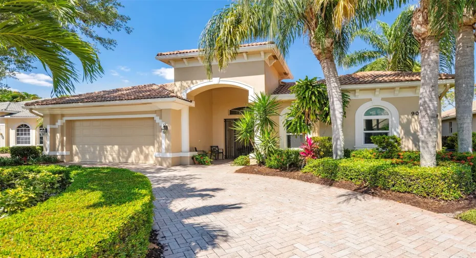 Circular Paver Driveway provides ample parking.